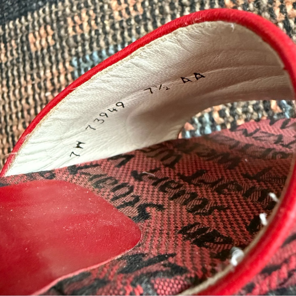 Stuart Weitzman Black and Red Logo Sandals - Picture 3 of 5